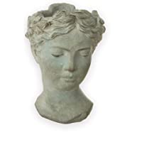 Busto externo de aspecto antiguo de aprox. Macetero de 27 x 18 cm- color gris mate- para plantas y flores- decoración…